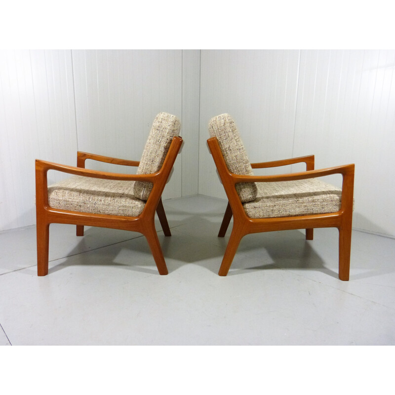 Pair of easy chairs model "Senator" by Ole Wanscher for Jeppesen - 1960s