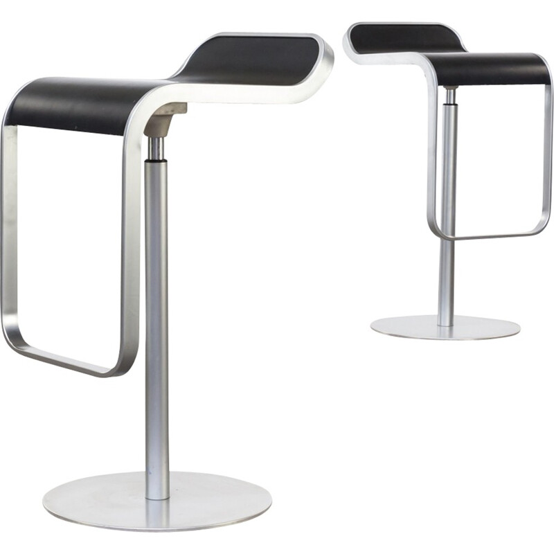 Pair of "Lem" soft leather stools by Shin & Tomoko Azumi  for Lapalma - 2000