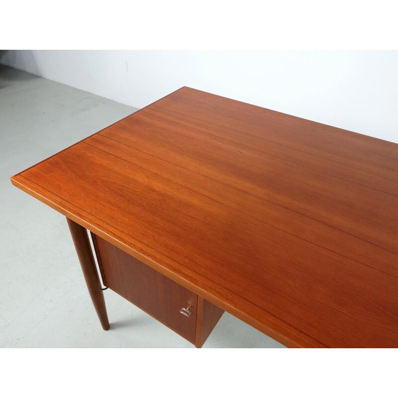 Scandinavian vintage teak desk by Gunnar Nielsen Tibergaard - 1960s