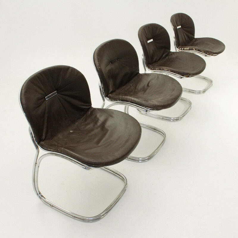 Set of 4 "Sabrina" dining chairs by Gastone Rinaldi for Rima - 1970s