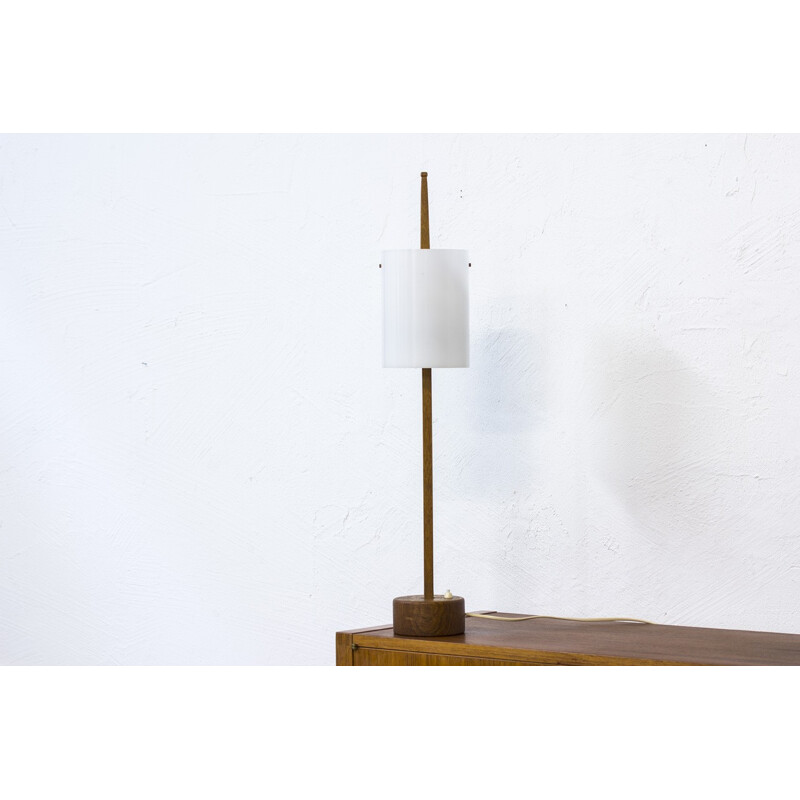 Lampe de Table vintage par Uno & Östen Kristiansson pour Luxus, Suède - 1950