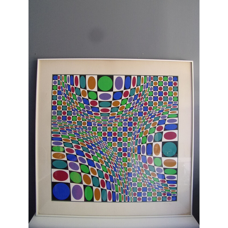 Lithograph vintage by Victor Vasarely pour Griffon - 1980s