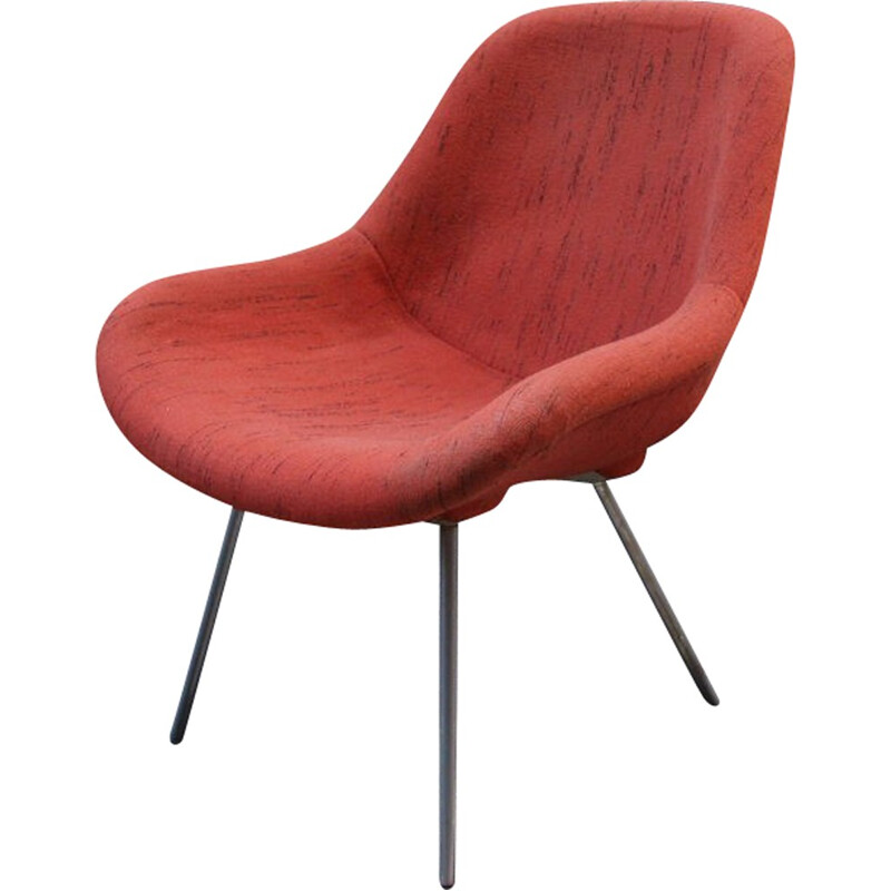 Fauteuil vintage allemand rouge - 1950 