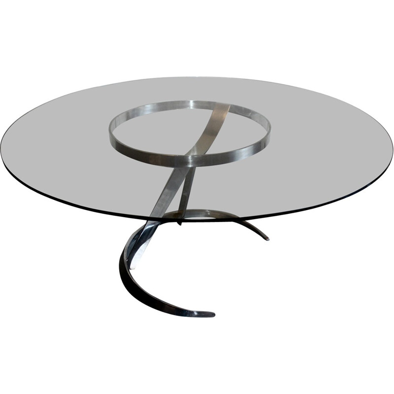 Stainless steel table by Boris Tabacoff - 1970s