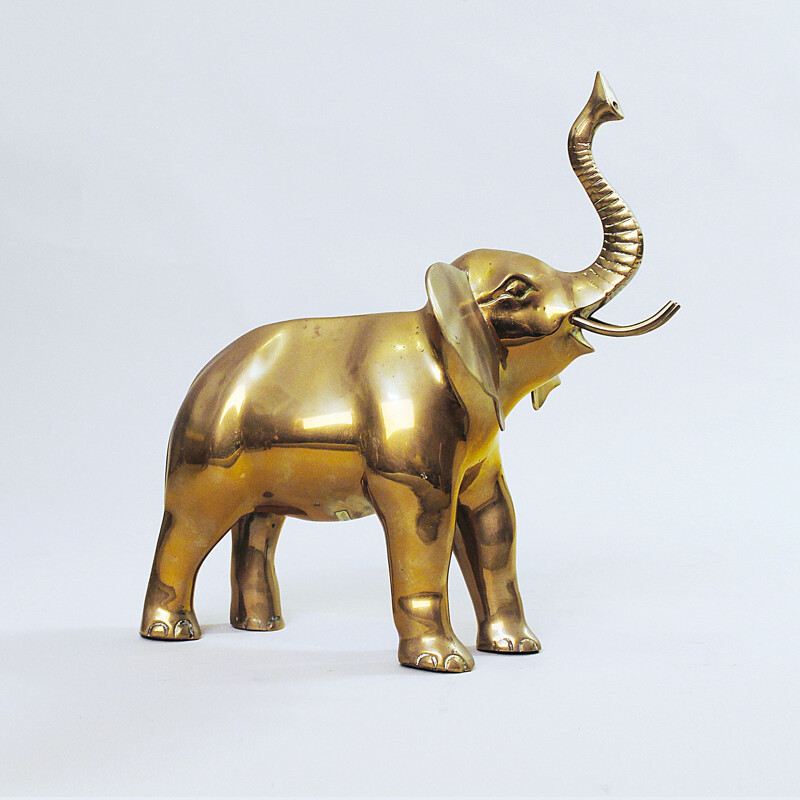 Sculpture d'éléphant en laiton - 1960