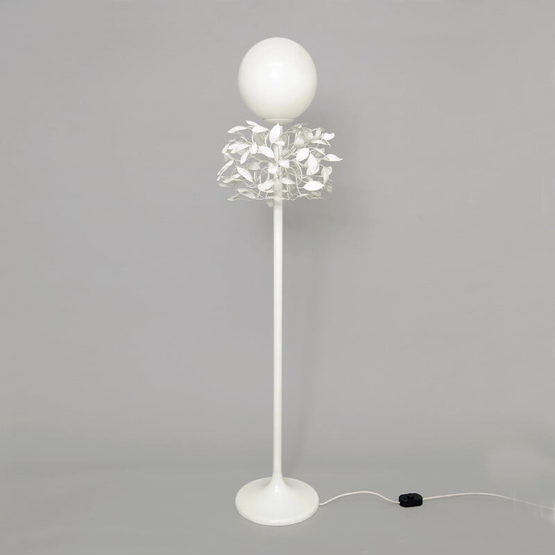 Enamel tree leaf floor lamp - 1960s