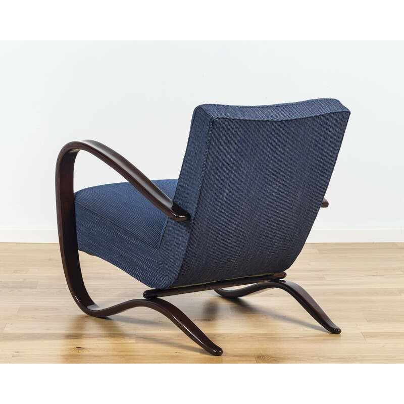 Fauteuil Lounge Bleu H-269 par Jindrich Halabala - 1940