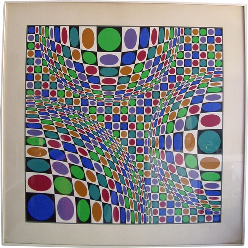 Lithograph vintage by Victor Vasarely pour Griffon - 1980s