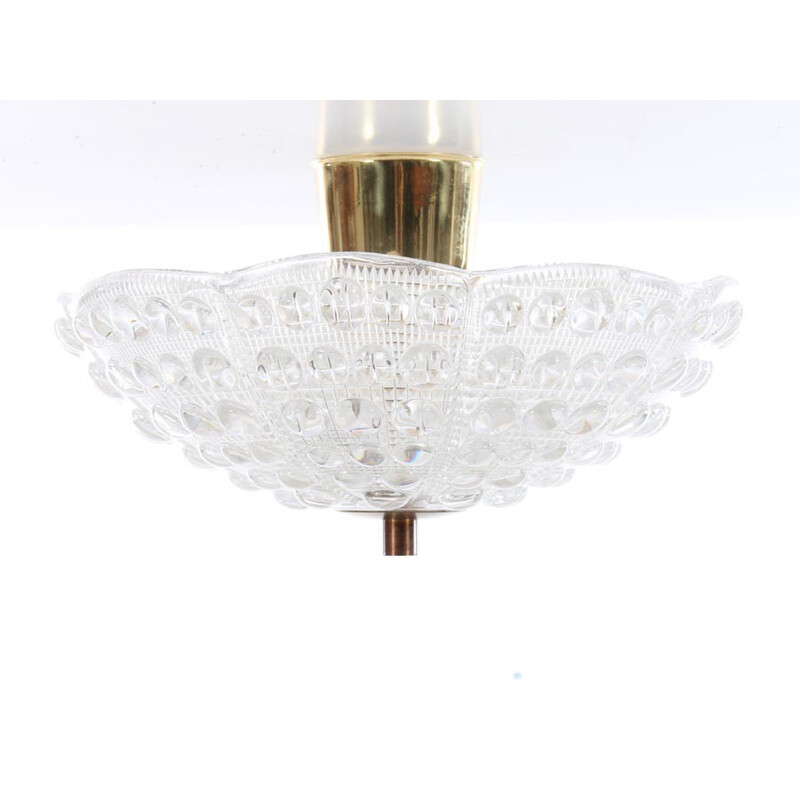 Vintage crystal ceiling lamp by Carl Fagerlund for Orrefors, 1960