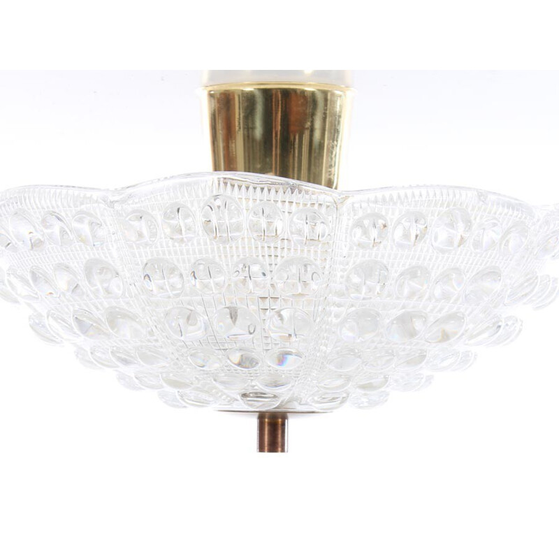 Vintage crystal ceiling lamp by Carl Fagerlund for Orrefors, 1960