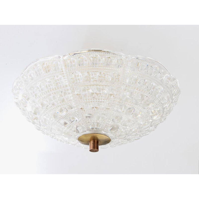 Vintage crystal ceiling lamp by Carl Fagerlund for Orrefors, 1960