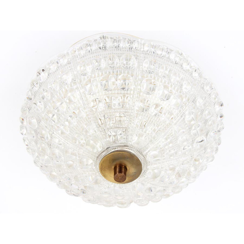 Lampada da soffitto in cristallo vintage di Carl Fagerlund per Orrefors, 1960