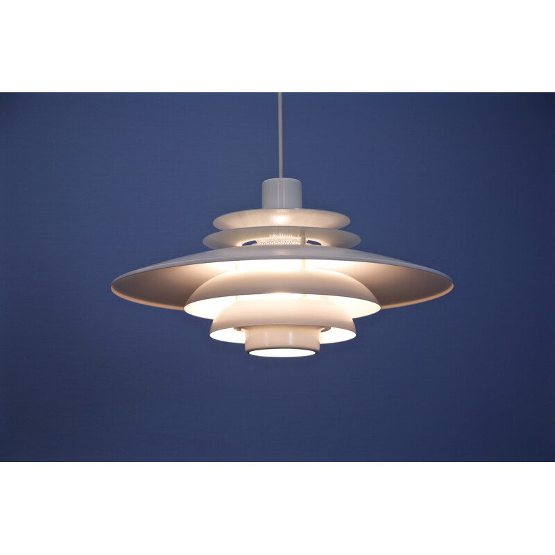 Suspension vintage danois blanc de Jeka Metaltryk - 1960