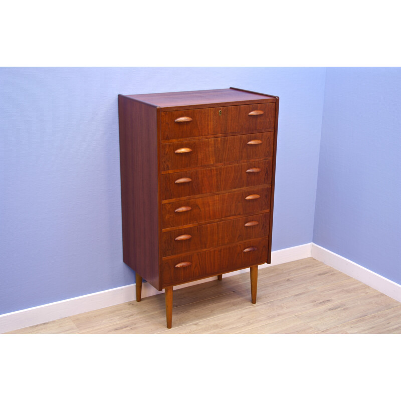 Danish mid-century chest of drawers in teak veneer, 1960s