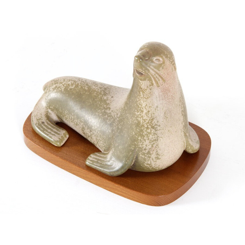 Scandinavian ceramics Vintage sea lion by Gunnar Nylund for Rörstrand, 1960