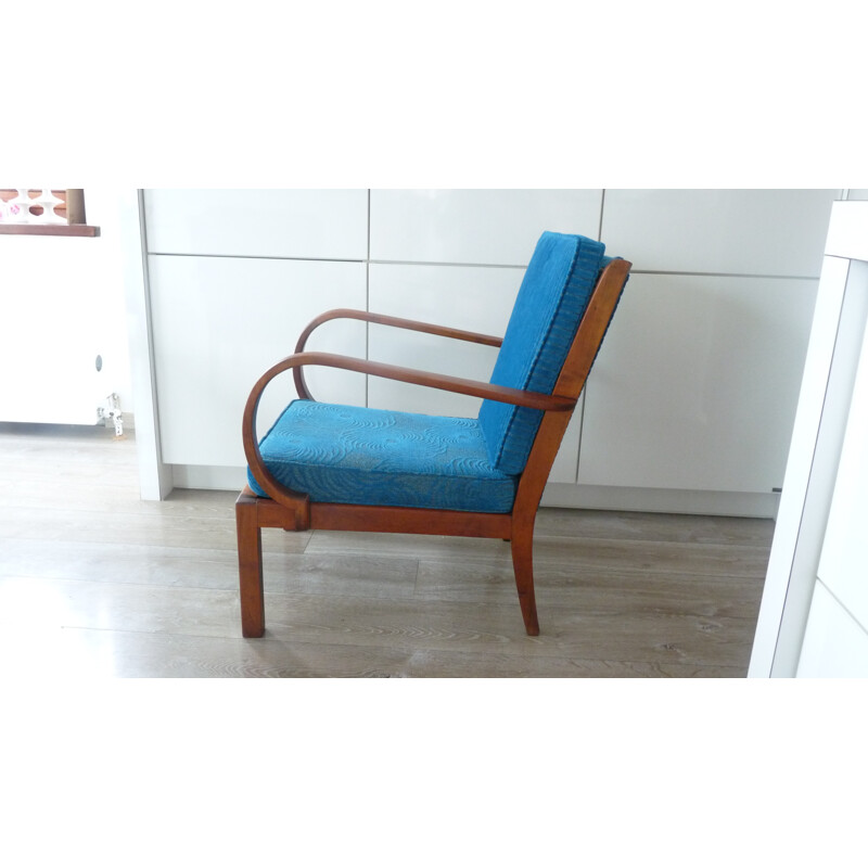 Paar vintage mahoniehouten fauteuils van Knoll Antimott, 1950