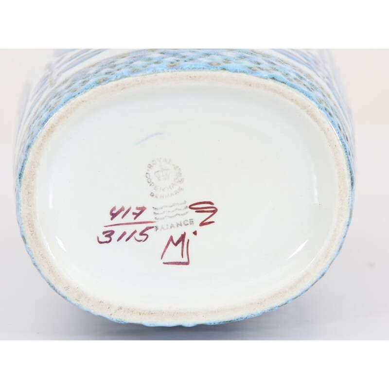 Vaso de cerâmica Vintage com padrão Tenera 4173115 para a Royal Copenhagen, 1960