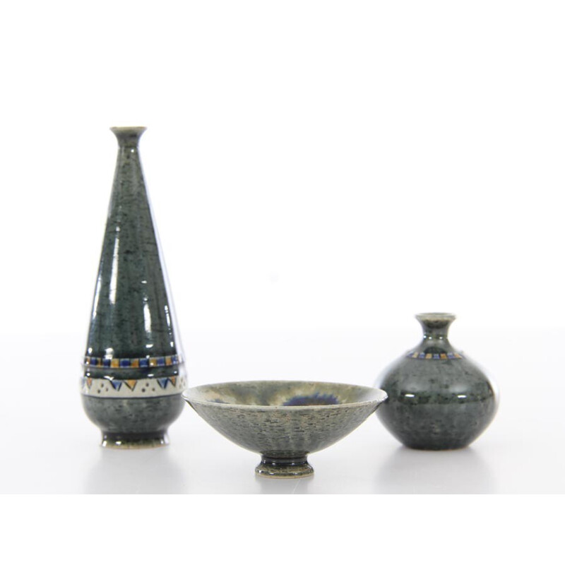 Set of miniature Scandinavian ceramics by Yngve Blixt for Höganäs - 1960s