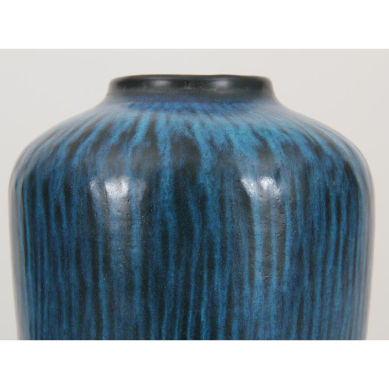 Vase bleu turquoise modèle 5078, Ceramique scandinave de Gunnar Nylund pour Nymölle - 1950