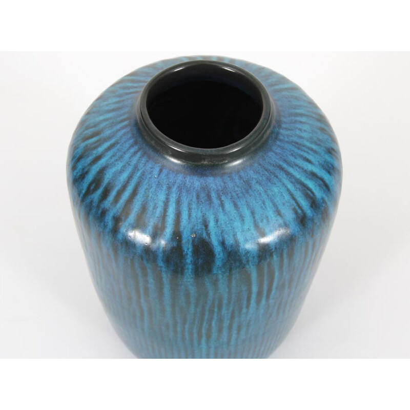 Turquoise blue vase 5078 model, Scandinavian ceramic - 1950s