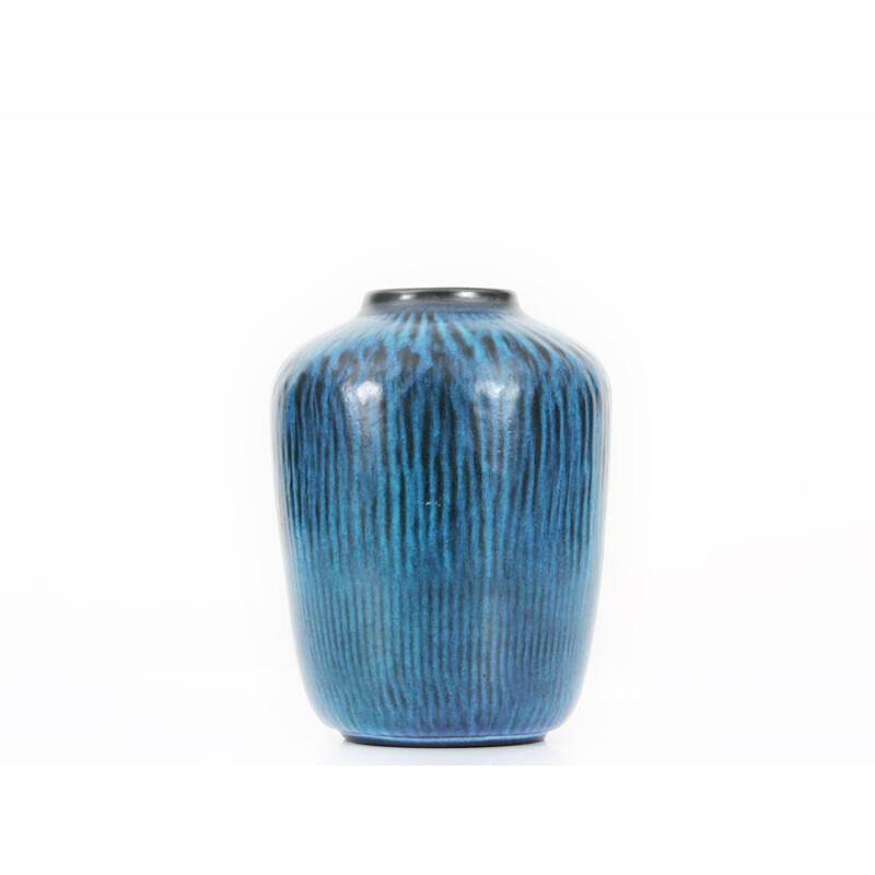 Turquoise blue vase 5078 model, Scandinavian ceramic - 1950s