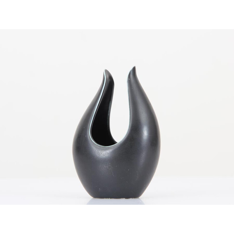 Small Scandinavian black vase by Gunnar Nylund for Rorstrand - 1960s