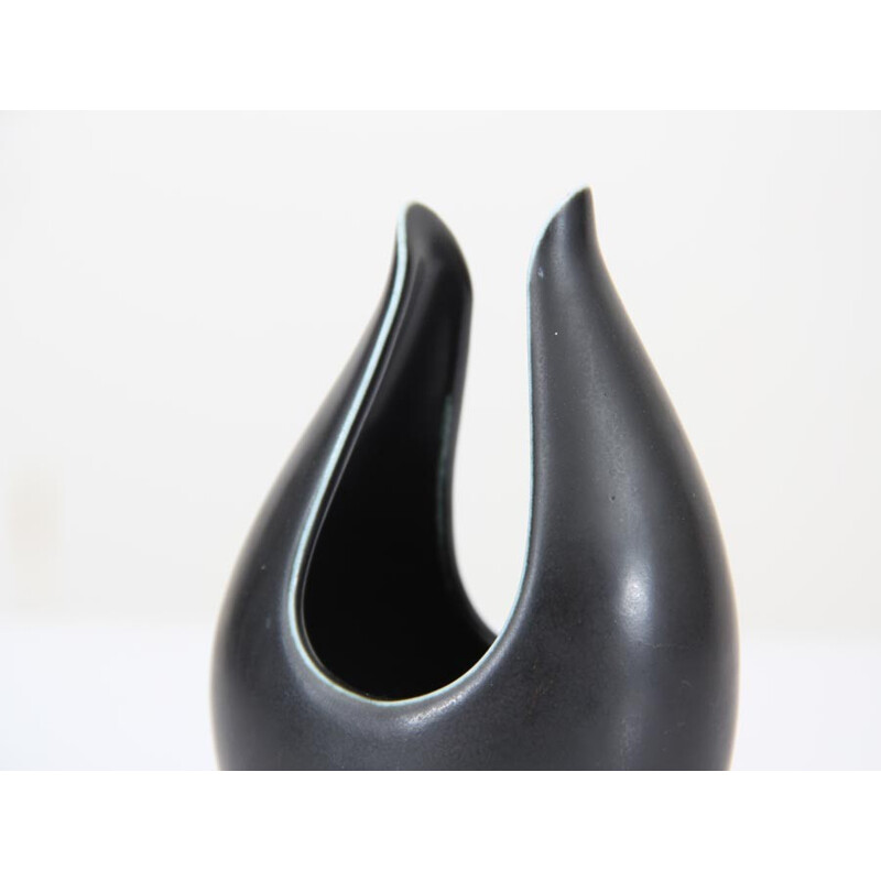 Small Scandinavian black vase by Gunnar Nylund for Rorstrand - 1960s