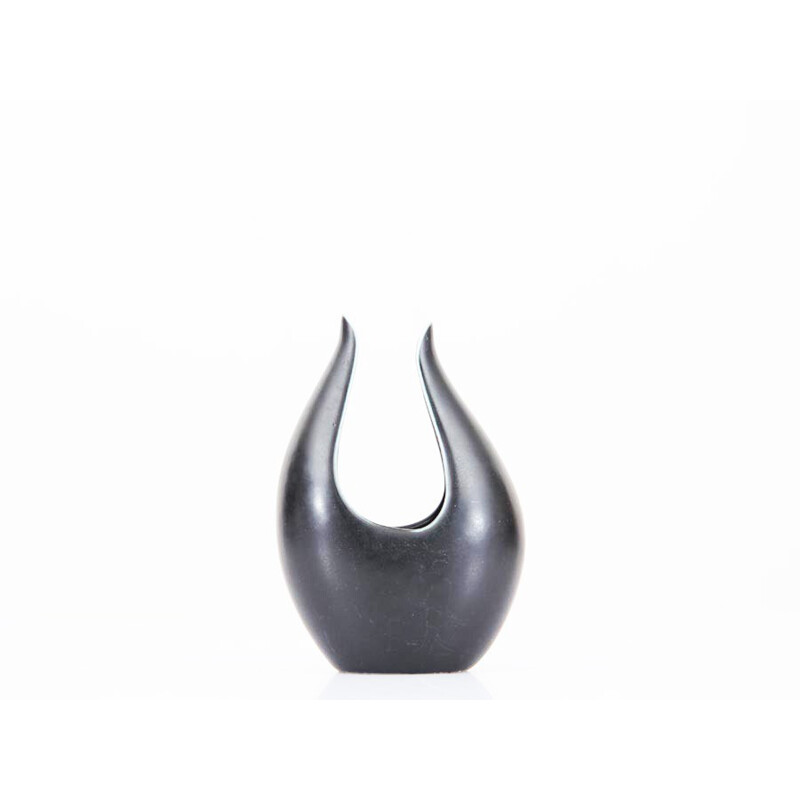 Small Scandinavian black vase by Gunnar Nylund for Rorstrand - 1960s