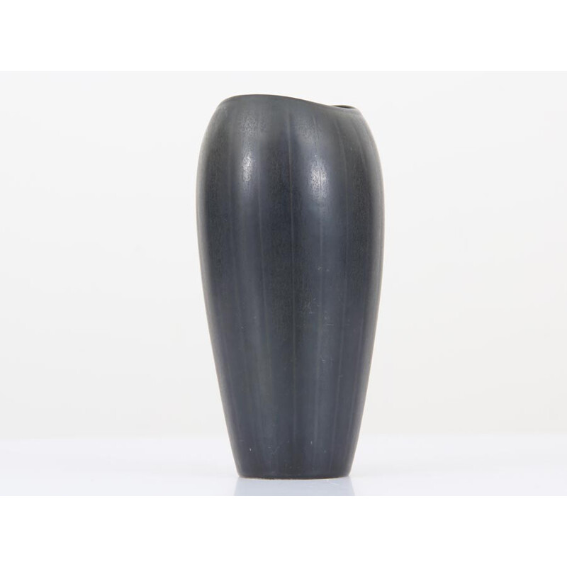 Black Scandinavian AXZ vase by Gunnar Nylund for Rorstrand - 1960s