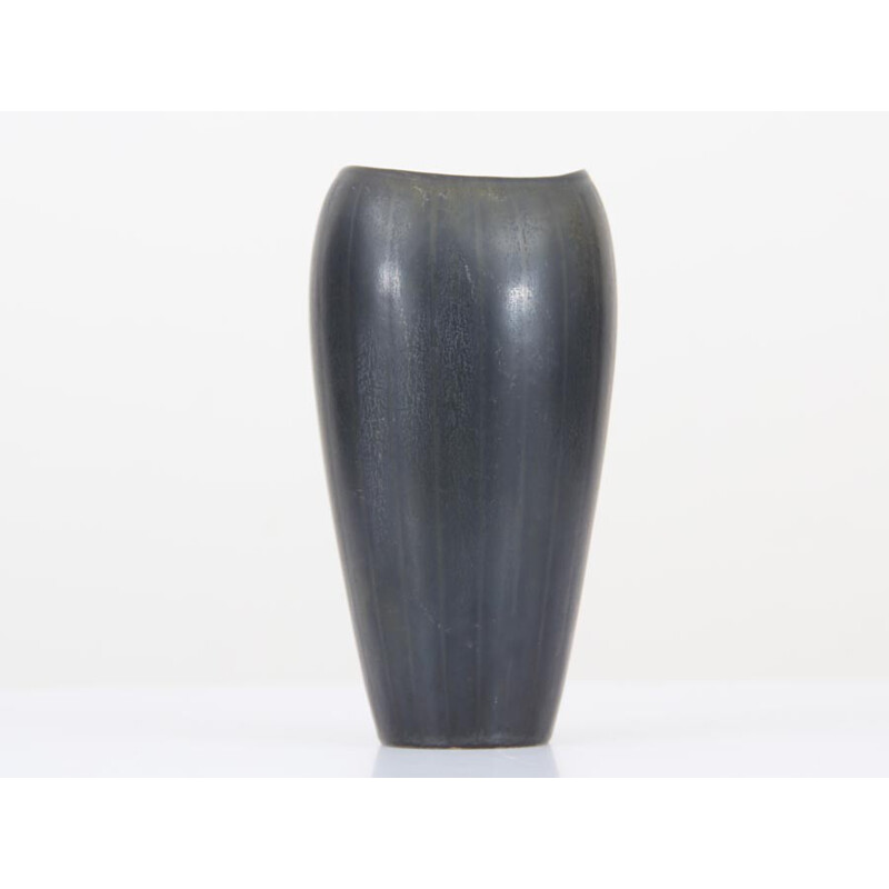 Black Scandinavian AXZ vase by Gunnar Nylund for Rorstrand - 1960s