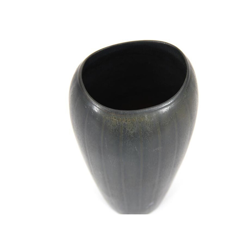 Black Scandinavian AXZ vase by Gunnar Nylund for Rorstrand - 1960s