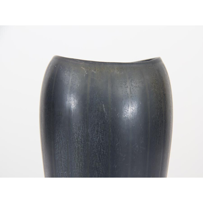 Black Scandinavian AXZ vase by Gunnar Nylund for Rorstrand - 1960s