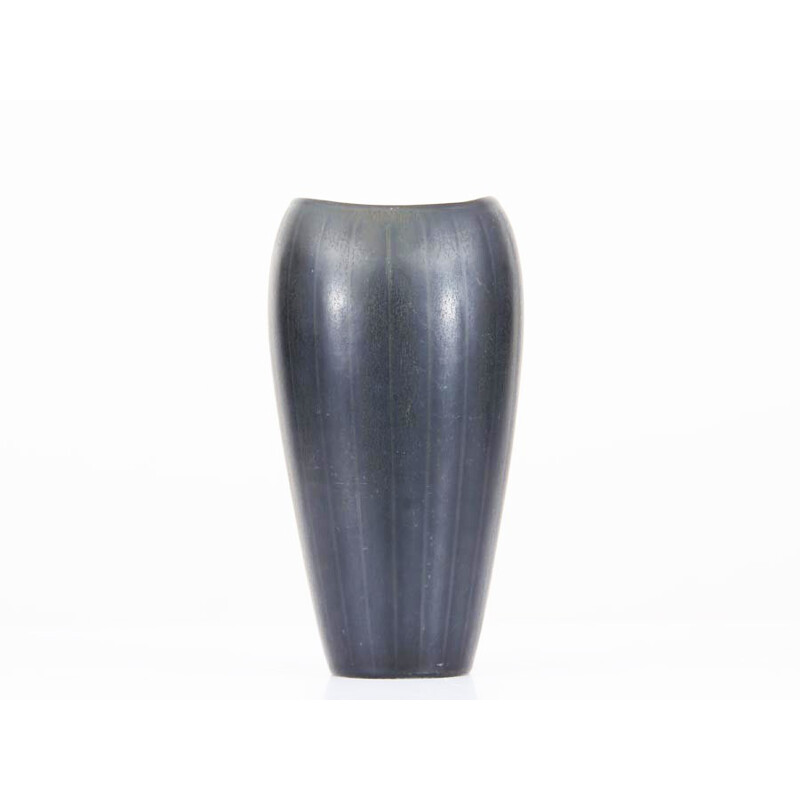 Black Scandinavian AXZ vase by Gunnar Nylund for Rorstrand - 1960s
