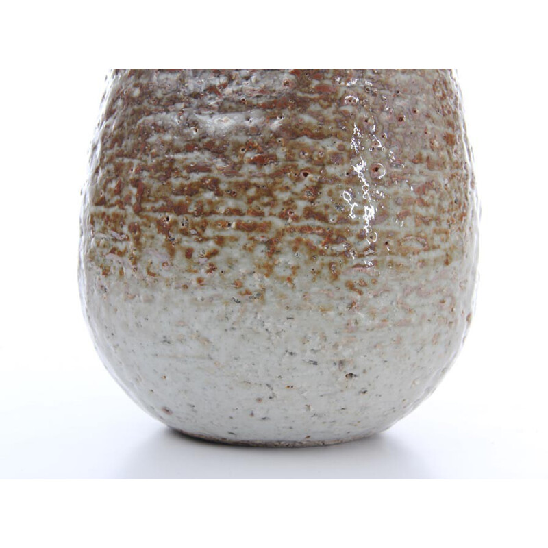 Braune Vase aus skandinavischem Steinzeug von Gunar Nylund für Rotrand - 1960