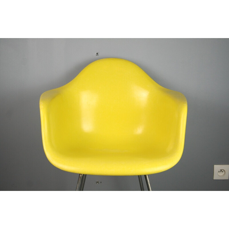 Vintage Yellow DAX Armchair by Eames for Herman Miller - 1960s