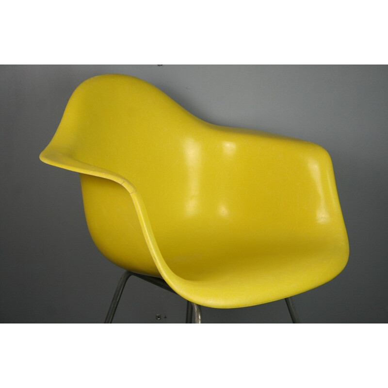 Vintage Yellow DAX Armchair by Eames for Herman Miller - 1960s
