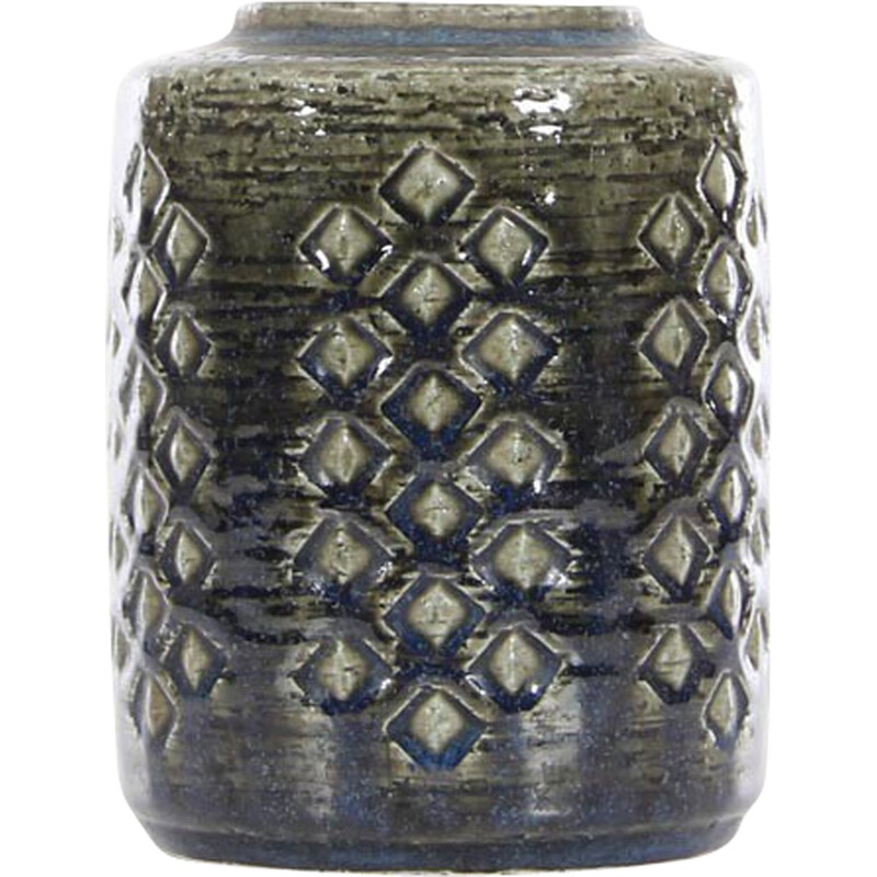 Vintage bronzegrüne Keramikvase von Per and Annelise Linnemann Schmidt für Palshus, 1960