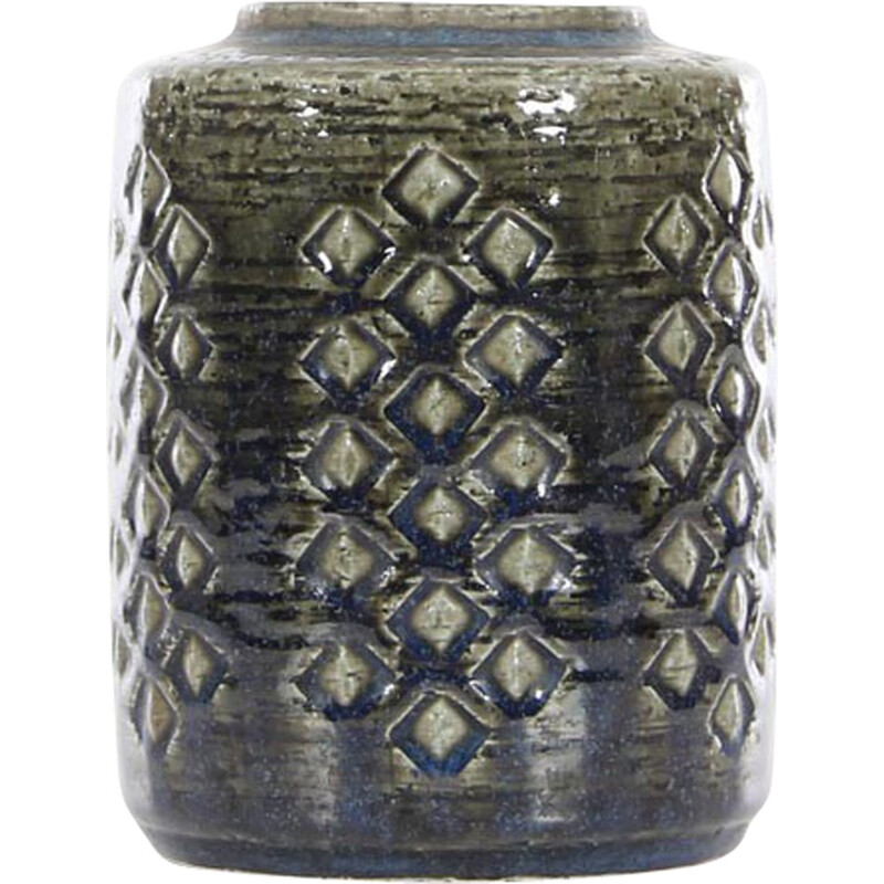 Vintage green bronze ceramic vase by Per and Annelise Linnemann Schmidt for Palshus, 1960