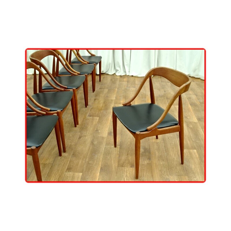 Lot de 6 chaises en teck de Johannes Andersen pour Uldum - 1960