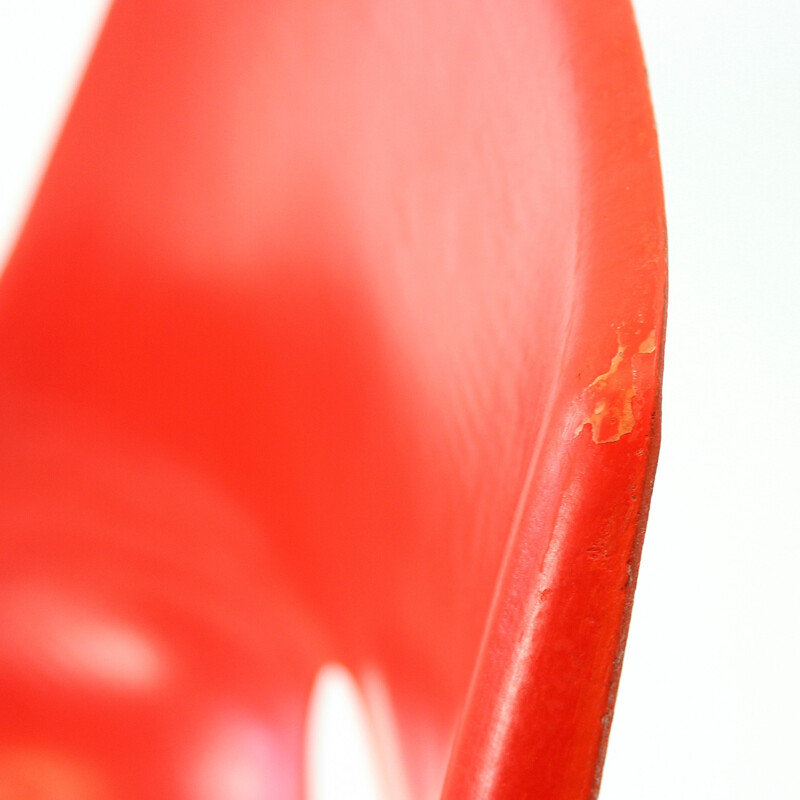 Vintage rode glasvezel fauteuil van Miroslav Navratil voor Vertex, 1960