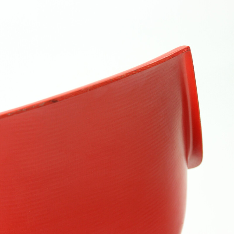 Vintage red fiberglass armchair by Miroslav Navratil for Vertex, 1960