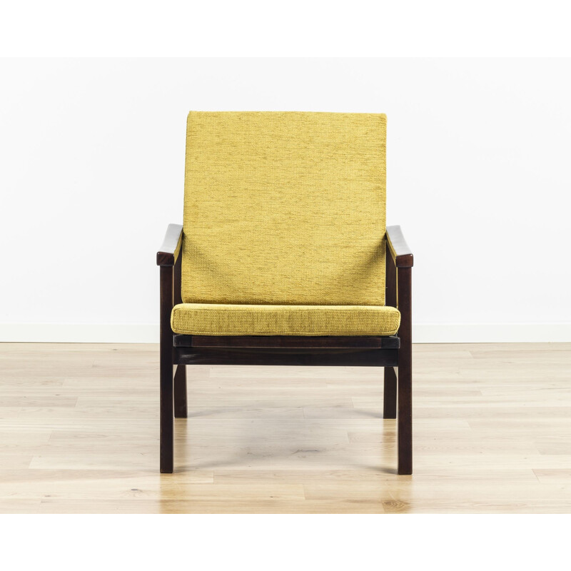 Vintage armchair in beechwood and fabric by TON - 1960s
