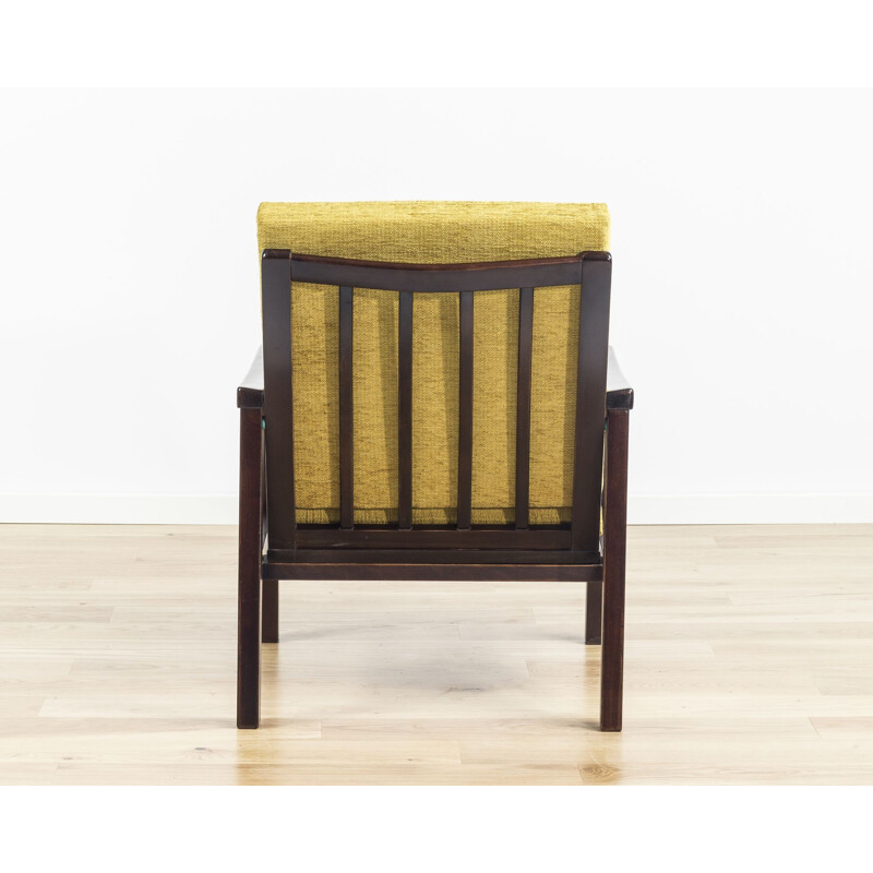 Vintage armchair in beechwood and fabric by TON - 1960s