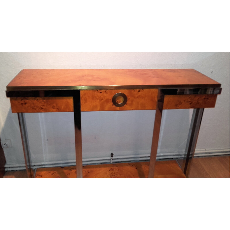Vintage Console in elmwood by Mario Sabot - 1970s