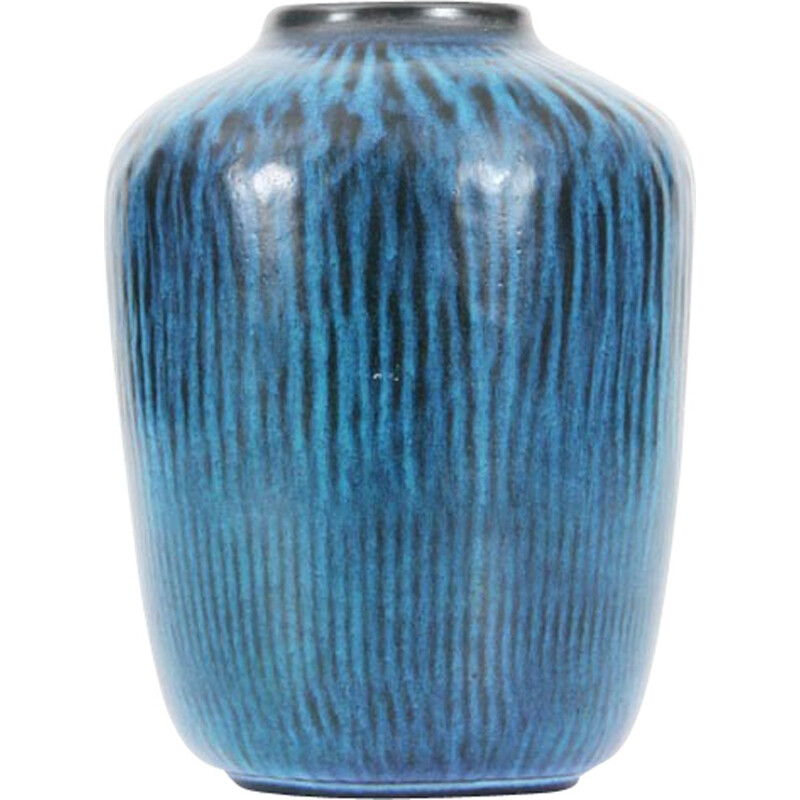 Vase bleu turquoise modèle 5078, Ceramique scandinave de Gunnar Nylund pour Nymölle - 1950