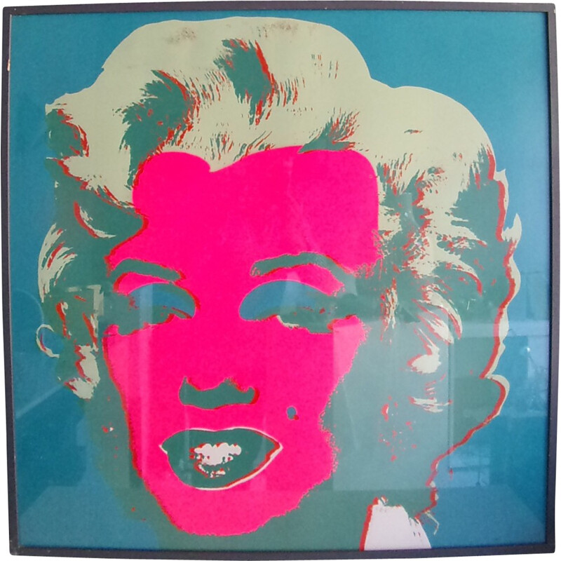 Serigraphie Marilyn rose et bleu par Sunday B Morning - 1970