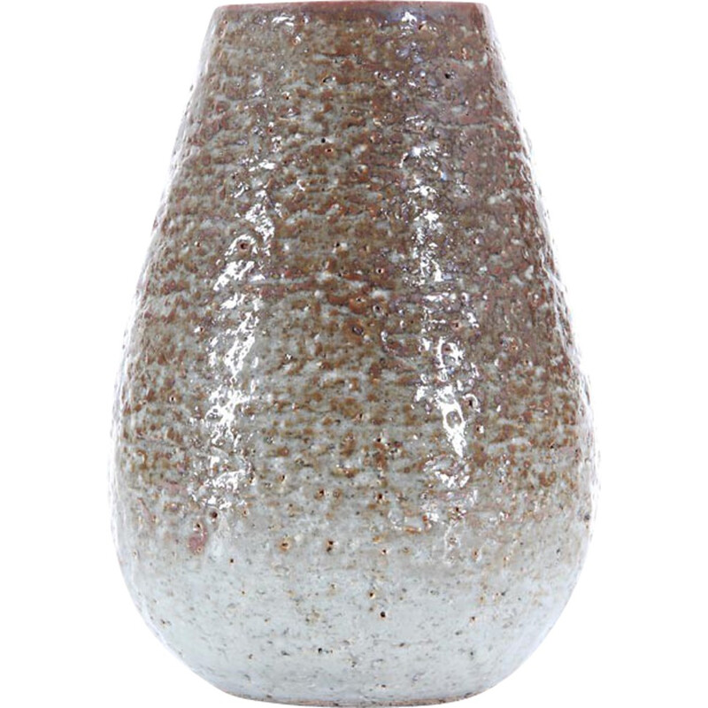Braune Vase aus skandinavischem Steinzeug von Gunar Nylund für Rotrand - 1960