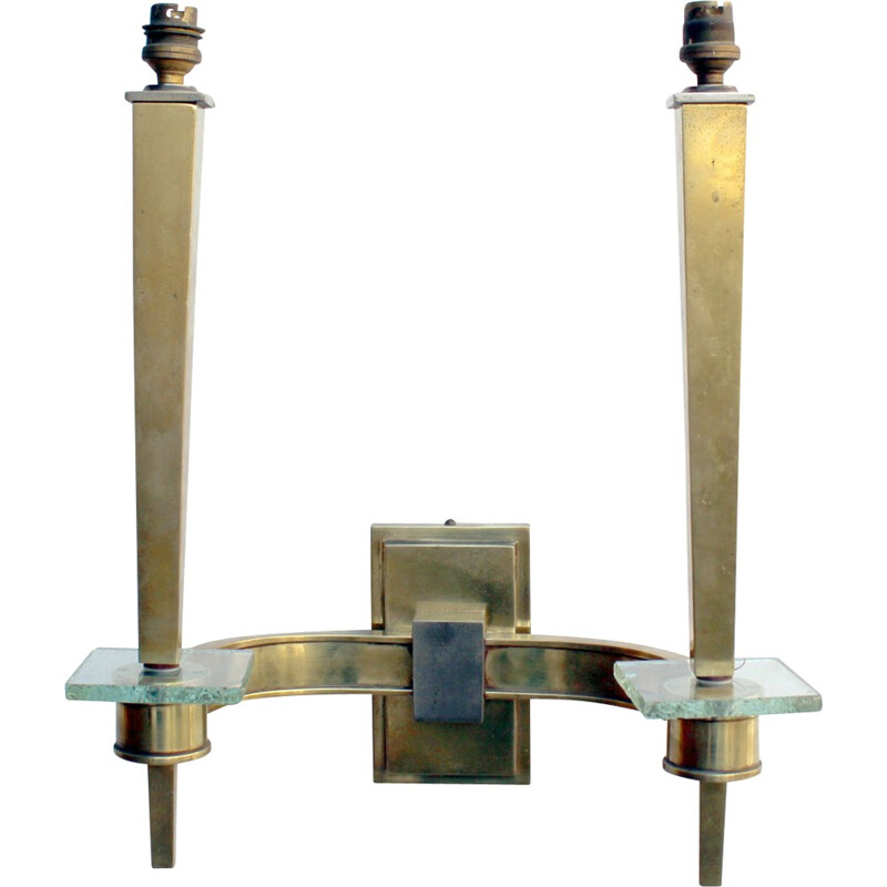 Pair of vintage bronze wall lamps  - 1940s
