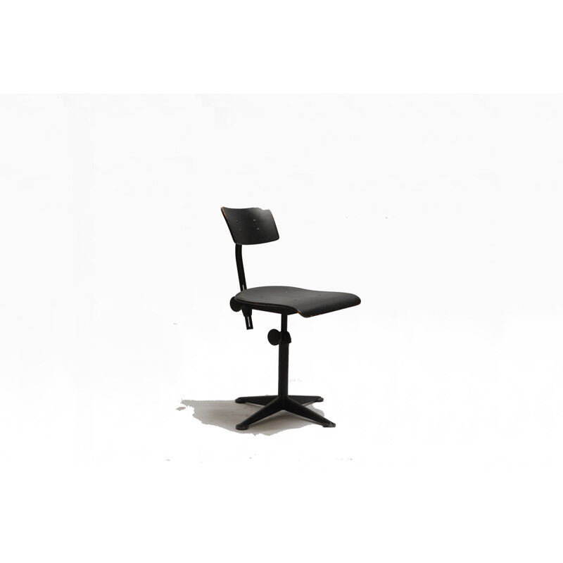Industrial black chair by Friso Kramer for Ahrend de Cirkel - 1960s 