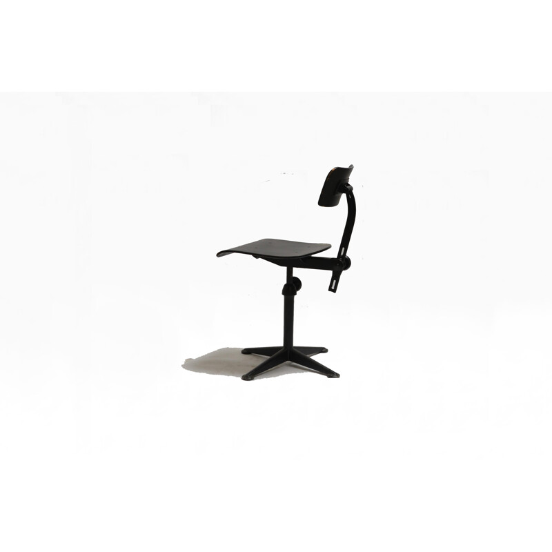Industrial black chair by Friso Kramer for Ahrend de Cirkel - 1960s 